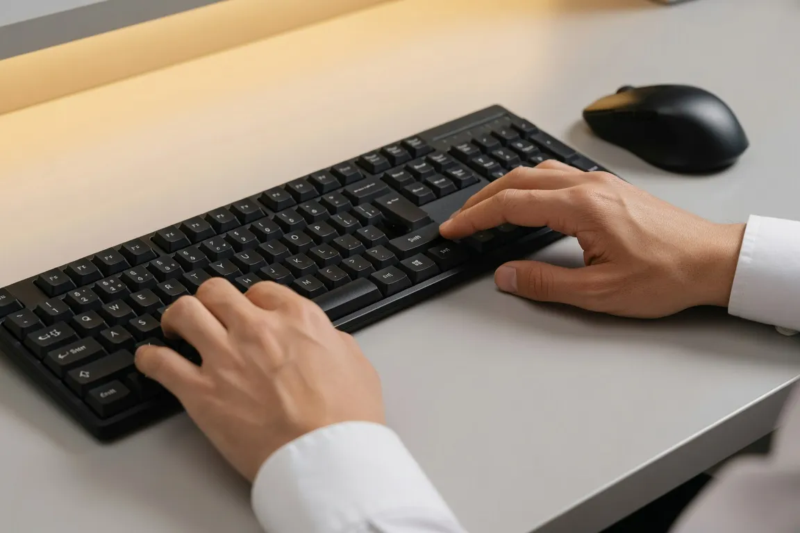 Clavier et souris sur un bureau, prêts à être dépannés
