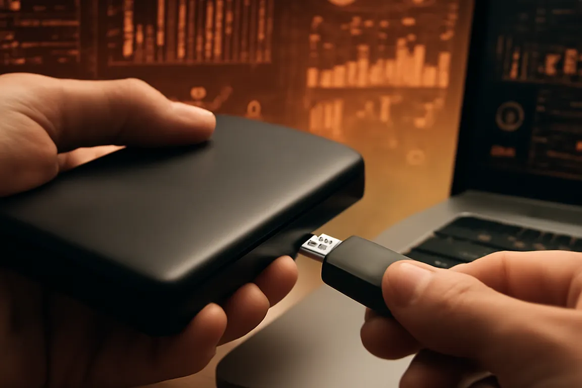 Récupération de données sur un disque dur externe branché à un ordinateur