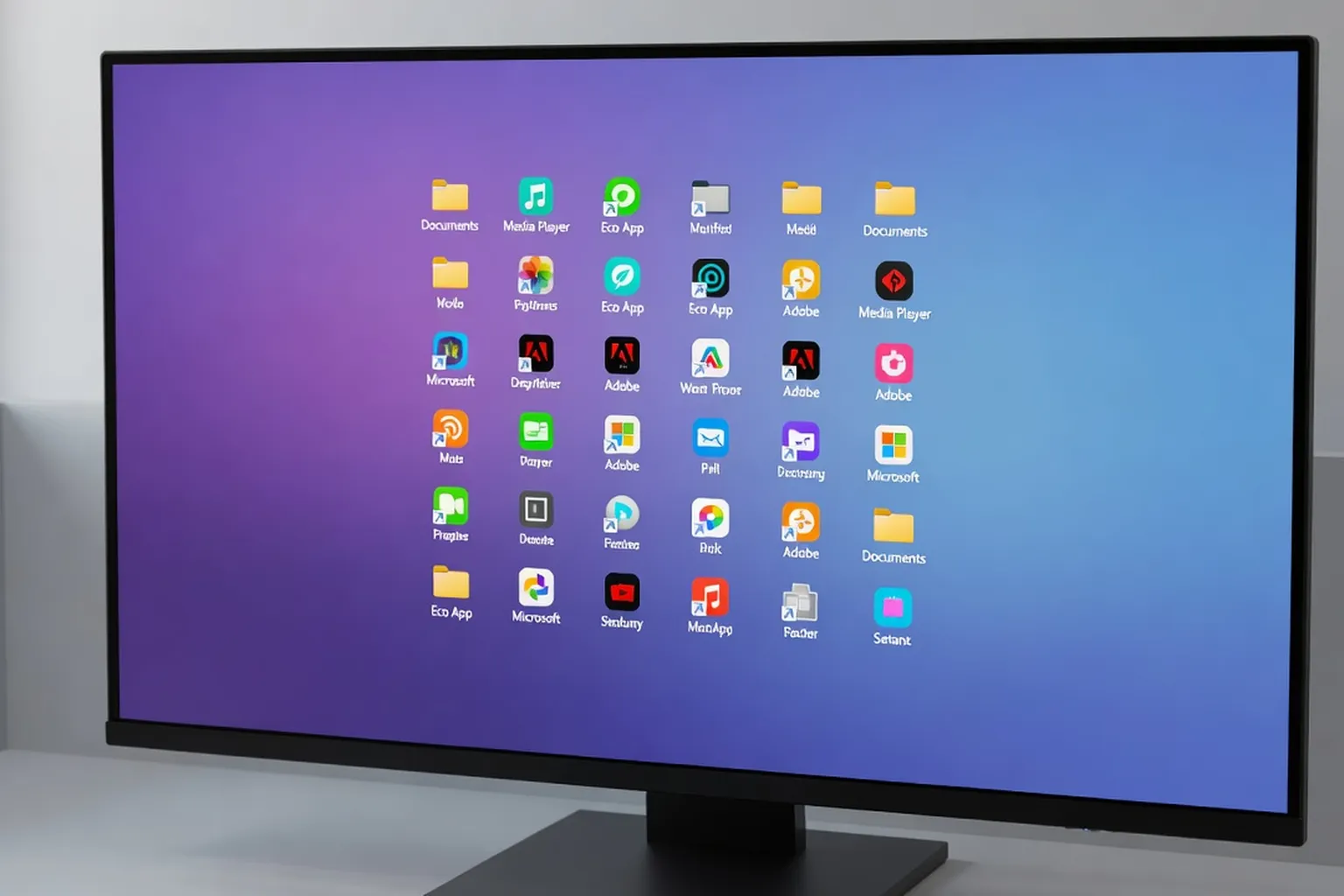 Écran Windows 11 avec une grille d'icônes d'applications gratuites populaires